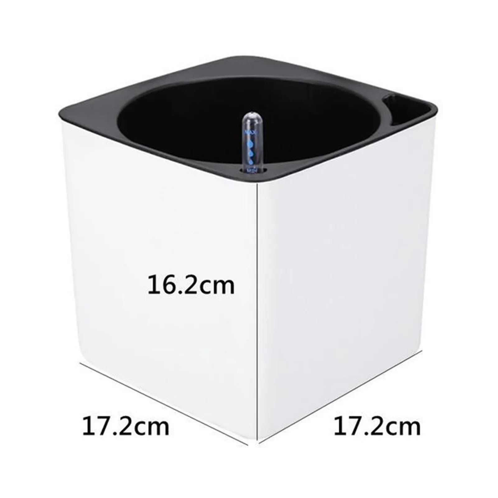 Plastic Self-Watering Flowerpot Lazy Desktop Rectangular Square Plant Flower Pot with Water Level Indicator for Office Garden