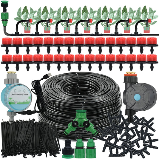 KESLA Greenhouse 5-50M Drip Irrigation System Automatic Watering Garden Hose DIY Micro Drip Watering Kits w/ Adjustable Drippers