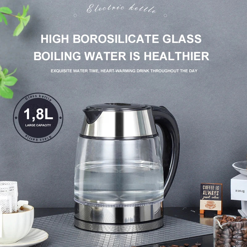 GELAIBO kettle electric kettle household glass automatic power-off 304 stainless anti-dry electric kettle