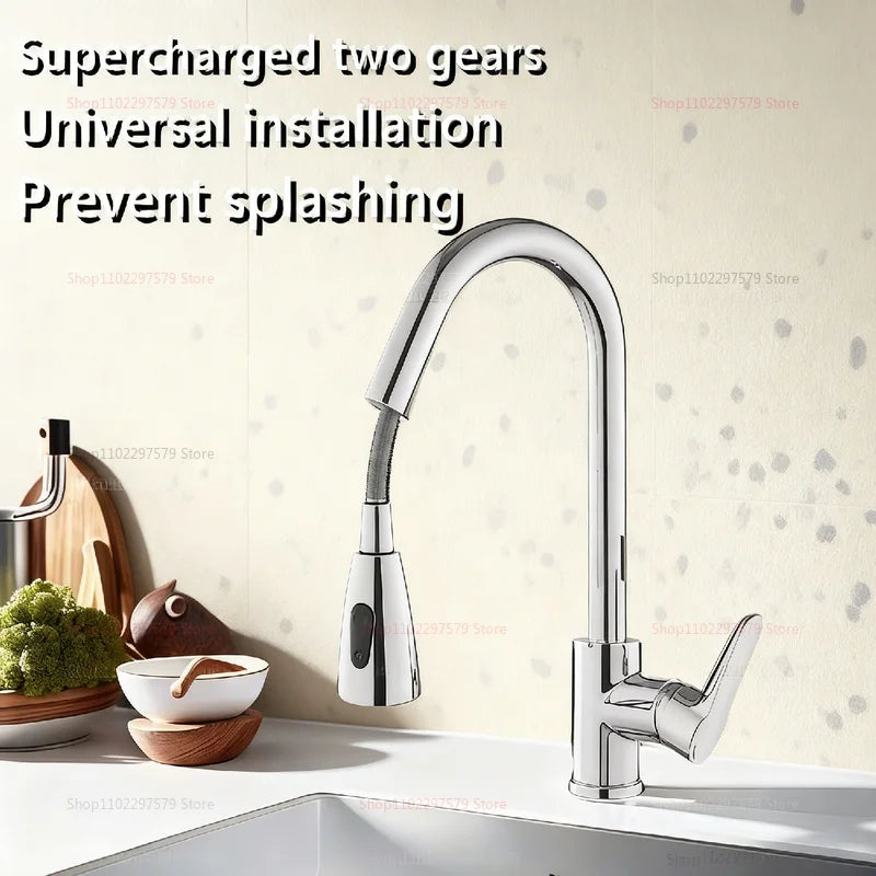 Modern Stainless Steel 360° Rotating Telescopic Kitchen and Bathroom Faucet Durable Staineless Steel Sink Basin Tap for Home