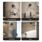 Kitchen Storage Rack Suction Cup Wall Mounted Non Perforated Stainless Steel Tissue Holder Bathroom Storage Home Storage