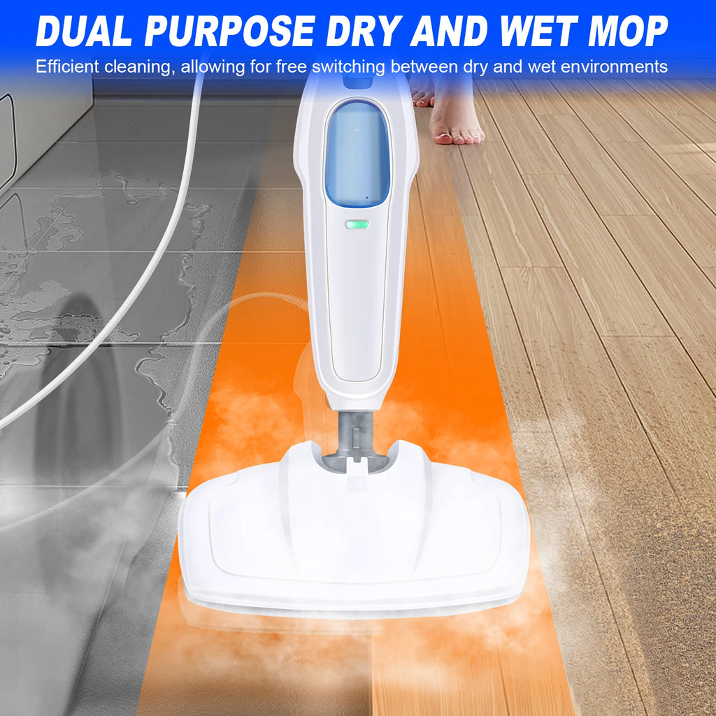 1500W Hot Steam Cleaner Handheld, 115cm Aluminum Rod, 400ml Water Tank, 4.8M Cable, 20s Fast Heating Up, 28g/min