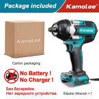 Kamolee 1800 N.M high torque wireless charging impact wrench 1/2inch brushless electric wrench compatible with Makita18V battery