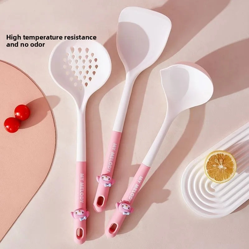 Cute Cartoon Silicone Spatula Kawaii Pink Rabbit Design Heat Resistant Non Stick Cookware Kitchen Utensil For Women Teens Gift