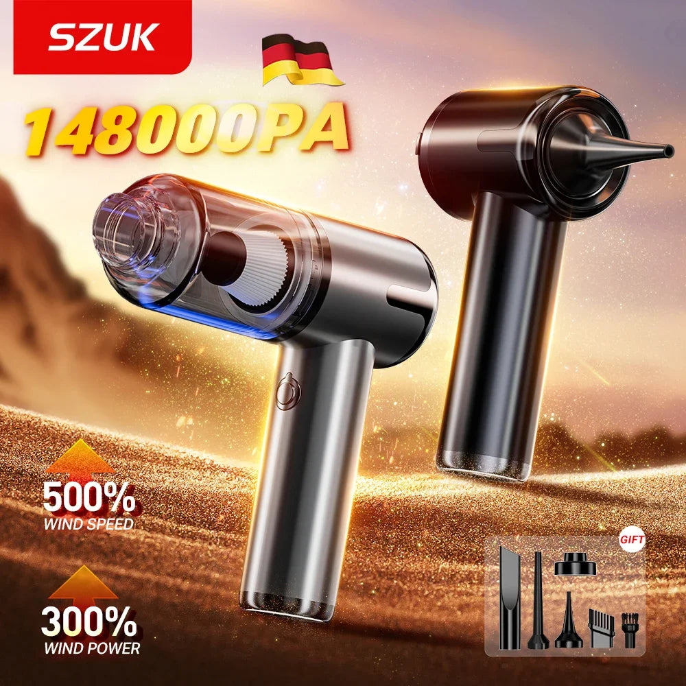 SZUK 148000Pa Car Vacuum Cleaner Powerful Wireless Portable Cleaning Machine Strong Suction Mini Handheld Vacuum Cleaner for Car