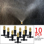 WUJIE 5M-30M Garden Irrigation Outdoor Misting Cooling System Watering 1/4'' Brass Atomizer Nozzles 4/7mm Hose Patio Greenhouse