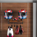 Motorcycle Hat Holder Wall Hanger Hat Rack Safety Hat Hanger Display Stand Hat Organizer With 4 Clips Wooden Storage Rack For
