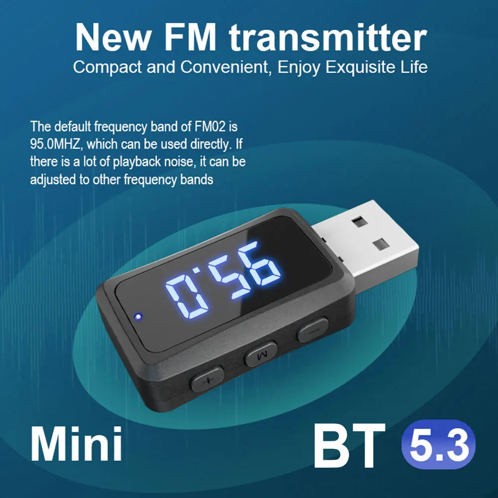 FM02 Mini USB Power Car Kit Handsfree Call USB Wireless Receiver Transmitter Dongle Bluetooth-Compatible Auto Accessories