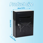 20x7.5x26cm Metal Wall Mount Mailbox Letter Box Apartment Complaint Box Large Capacity Easy Installation Office Home Postbox