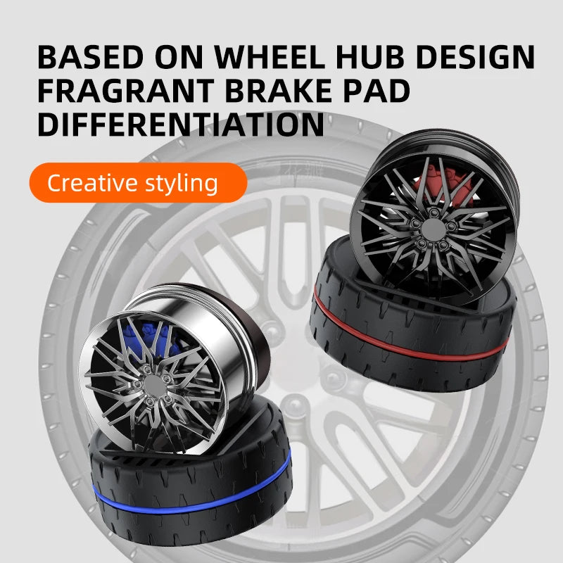 Solar Car Air Freshener Wheel Hub Design Perfume Diffuser Decoration Vehicle Wheel Rotating Air Freshener Vehicle Air Fresheners