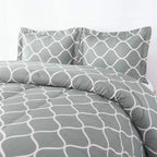 2-Pieces Gray Geometric Polyester Twin Bedding Comforter Set