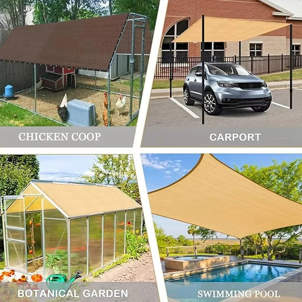 Multiple Sizes HDPE Sunshade Net Home Garden UV Protection 85-90% Sunshade Net Balcony Sunshade Car Shed Easy Installation