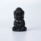Hand-carved Bady Buddha Mini Figurine Stone Rose Quartz Crystal Craft Gemstone Statue Healing Feng Shui Religion Home Ornament