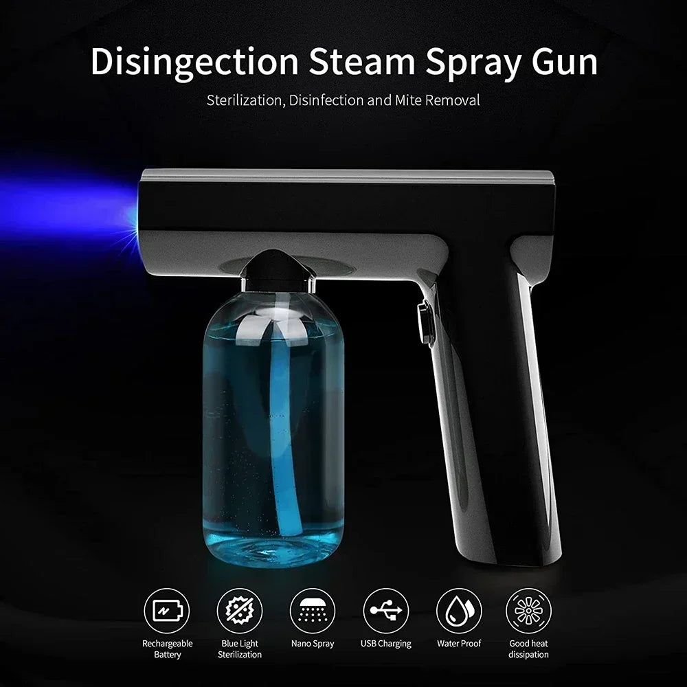 300Ml Barber Nano Blue Light Sprayer, Wireless USB Electric Aftershave Steam Spray Disinfection Gun For Garden Atomizer Tools