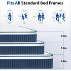 King Mattress 14 Inch, Hybrid King Size Mattress in a Box, Gel Memory Foam Mattress with Pocket Springs, Medium Firm Feel
