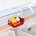 Household Installation-free Kitchen Sink Faucet Drain Rack Sundries Storage Rack Bathroom Clip-on Hollow Rack Organizer Kitchen