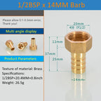 Brass Pipe Fitting 6/8/10/12/14/16mm Hose Barb Tail 1/8" 3/8" 1/4" BSP Male Connector Joint Copper Coupler Adapter