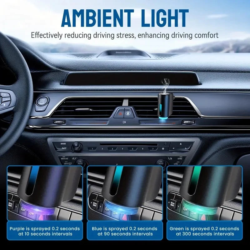 Car air freshener, three strengths adjustable, car aromatherapy machine, portable freshener perfume fragrance