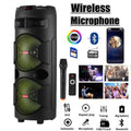 9000W Portable Bluetooth Party Speaker Karaoke Heavy Bass Rechargeable Sound System Dual 12 Inche Subwoofer Led Light with Mic
