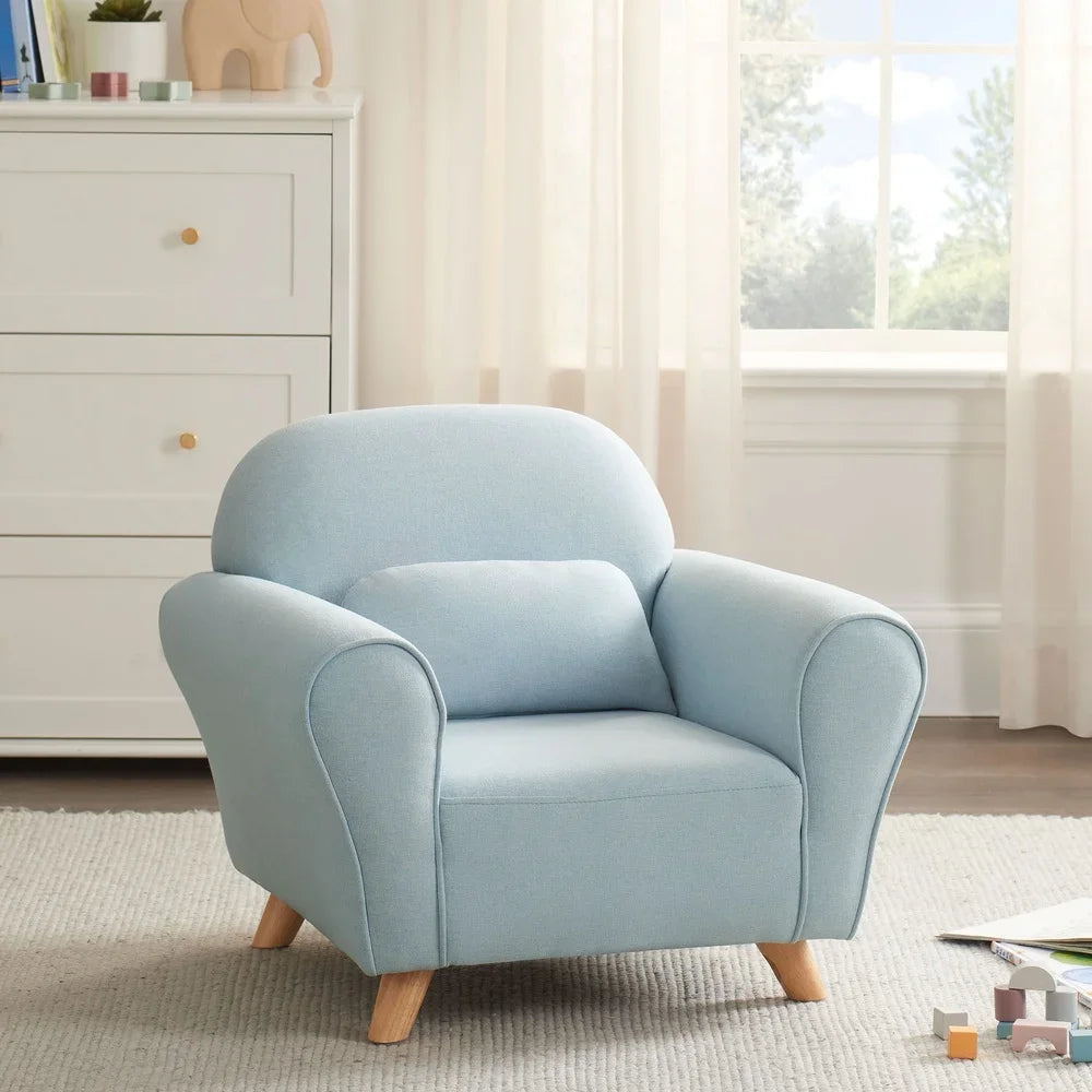 Children's Upholstered Accent Armchair Stylish Indoor Armchair Cozy Foam Filling Sturdy Wooden Frame Easy Assembly Kids Room