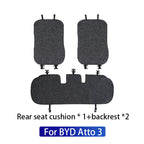 For BYD Atto 3 / Yuan Plus Tang Han Dolphin EV 2022 2023 2024 Seat Covers, Linen Cushion Breathable Pad Car Seat Mat Protector