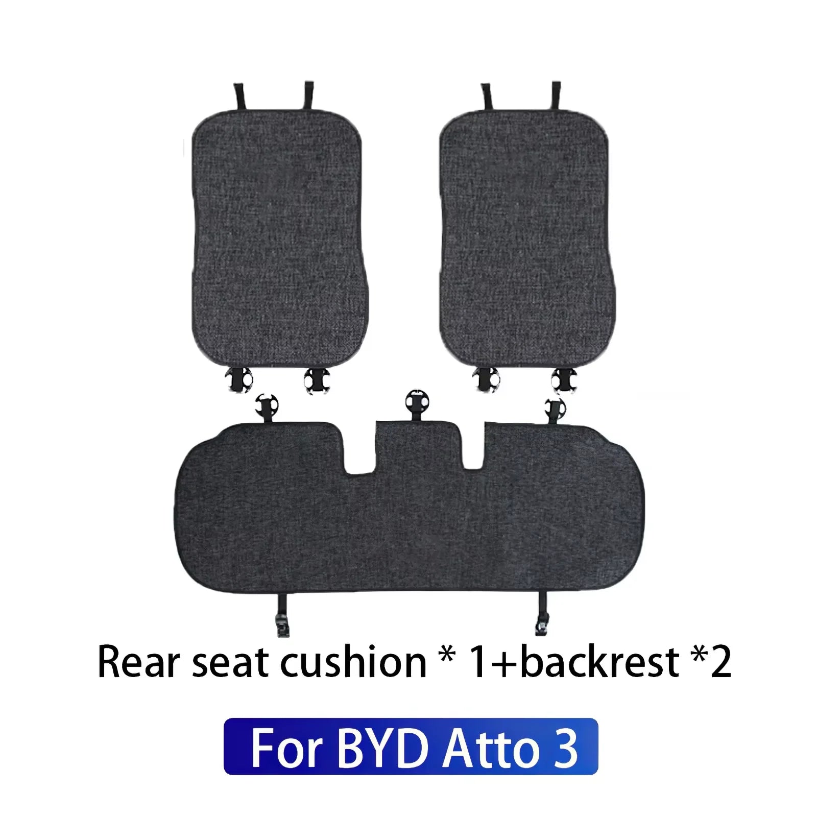 For BYD Atto 3 / Yuan Plus Tang Han Dolphin EV 2022 2023 2024 Seat Covers, Linen Cushion Breathable Pad Car Seat Mat Protector