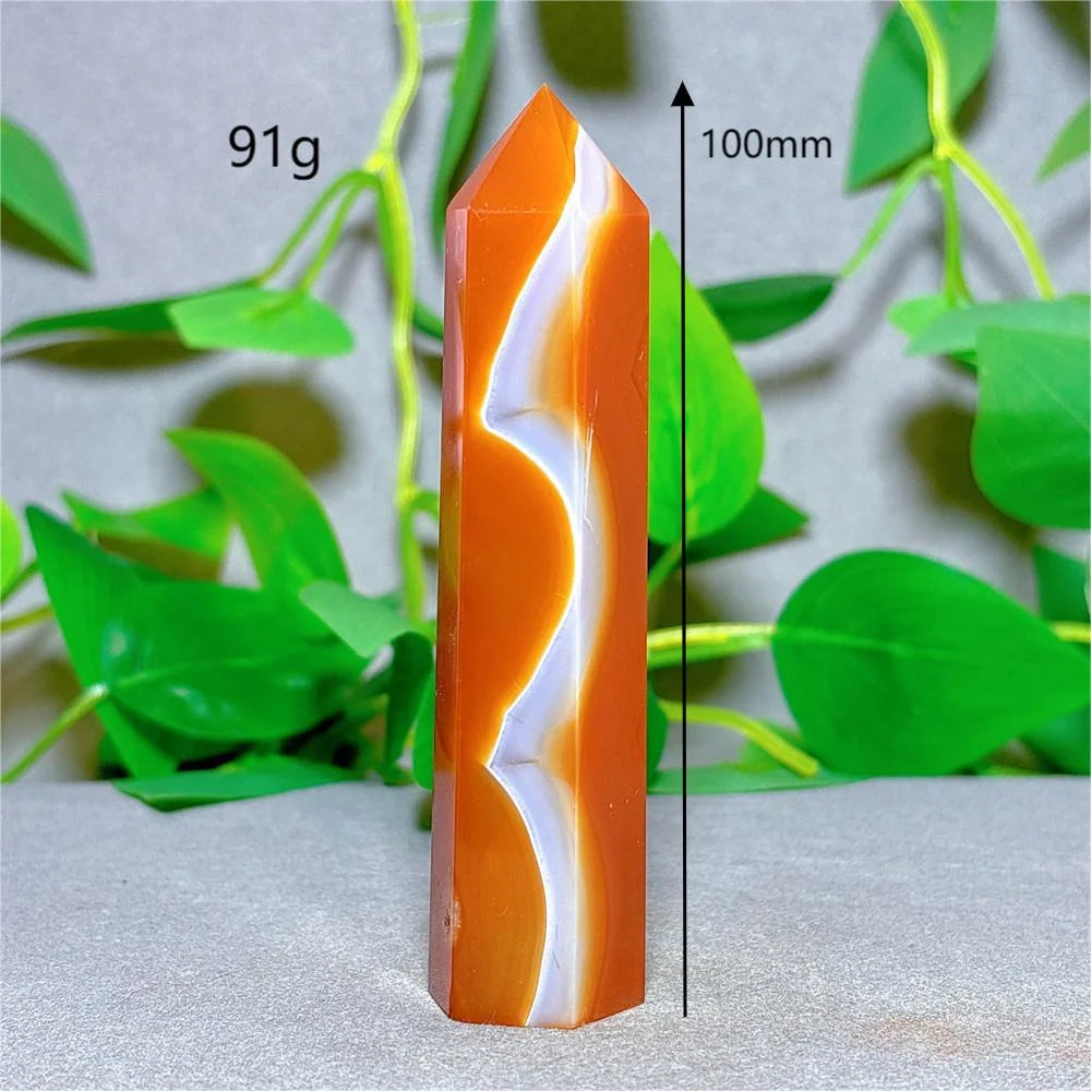 Carnelian Tower Crystal Natural Stone Quartz Home Decoration Minerals Reiki Craft Gifts Energy Healing Meditation Spiritual Love