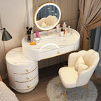 Pink White Vanity Table Women Luxury Nail European Big Stool Study Dressing Table Organizer Mesa De Maquillaje Home Furniture