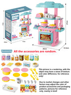 Kitchen Playset Toys, 2 Color Random Play Food Set Accessories Play Sink & Oven, Toddler Kitchen Mini Cutting for Boys and Girls