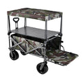 Outdoor Camping Cart Rotating Wheels Portable Table Board Miscellaneous Cart Grocery Beach Cart Double-Layer Fold Shopping Cart