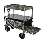 Outdoor Camping Cart Rotating Wheels Portable Table Board Miscellaneous Cart Grocery Beach Cart Double-Layer Fold Shopping Cart
