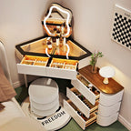 Woman Organizer White Vanity Tables Mirror Chair Drawers Nordic Modern Dressers Make Up Tocador Con Espejo Bedroom Furniture