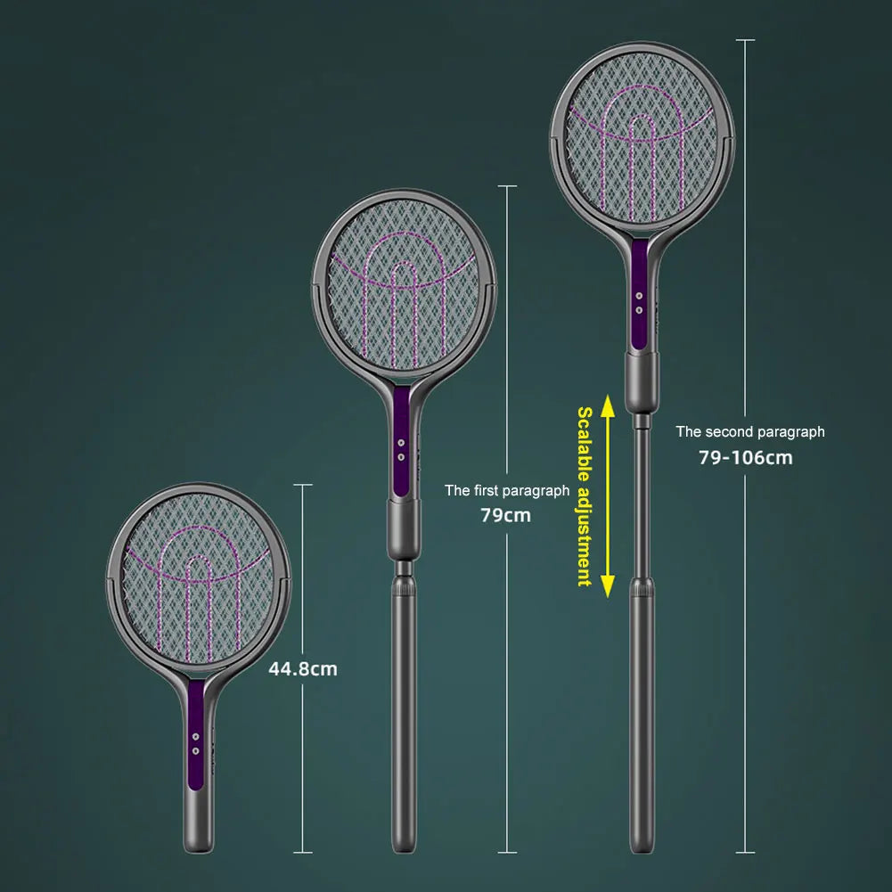2-in-1 Mosquito Killer Lamp Multifunctional Angle Telescopic Mosquito Swatter Rechargeable Mosquito Swatter Electric Fly Swatter