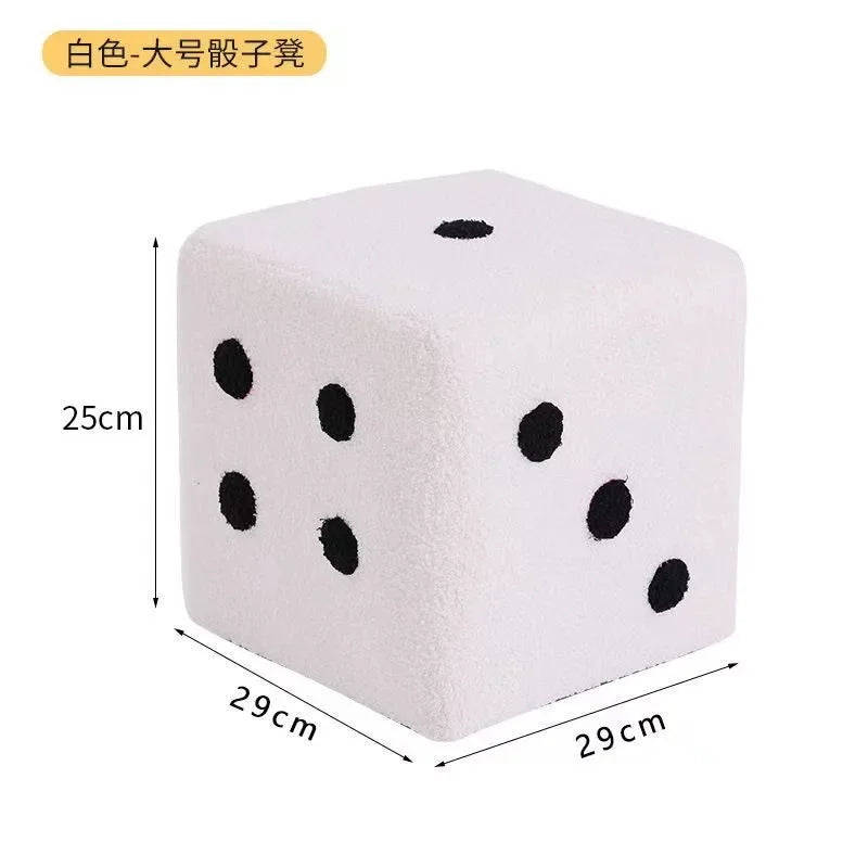 Creative Cubic Imitation Lamb Wool Funny Shoes Stool Bedroom Decorative Dices Stool Living Room Mobile Furniture Home Decoration