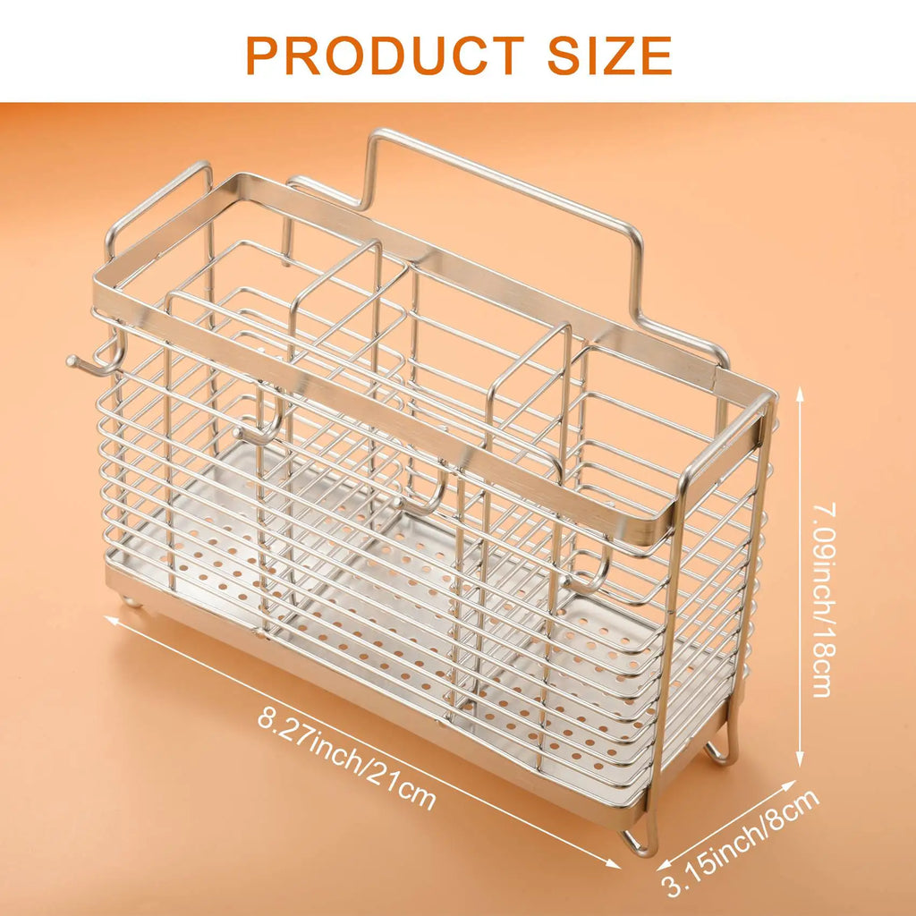 [CLOS] Kitchen Hanging Stainless Steel Chopsticks Spoons Fork Cutlery Holder Organizer Rack Drainer Storage