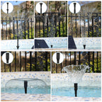 20W Solar Water Pump Kit, Solar Powered Water Fountain Pump with 6 Nozzles, Water Feature Outdoor Fountain for Bird Bath
