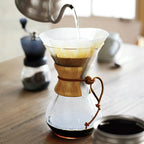 400ml 500ml 600ml 800ml 1000ml Glass Coffee Drip Wooden Collar Coffee Pot Borosilicate Chemex Glass Pour Over for Coffee Making