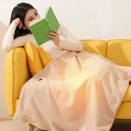 Winter USB Electric Heated Blanket Wearable 3 Heating Level Heated Shawl Portable Body Warmer Blanket for Home Office Sofa Shawl