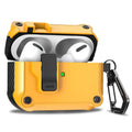 Dual Protective Case for AirPods Pro 2 and AirPods 4 2024 with Locking Clip Carbon Fiber Shockproof Keychain Magnetic Lid