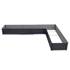 Black L Shaped Galvanized Steel Raised Garden Bed
