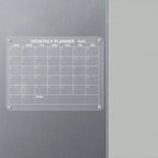 Magnetic Acrylic Calendar for Fridge Refrigerator Monthly Dry Erase Board Markers & Magnetic Pen Holder, Organic Glass Clea