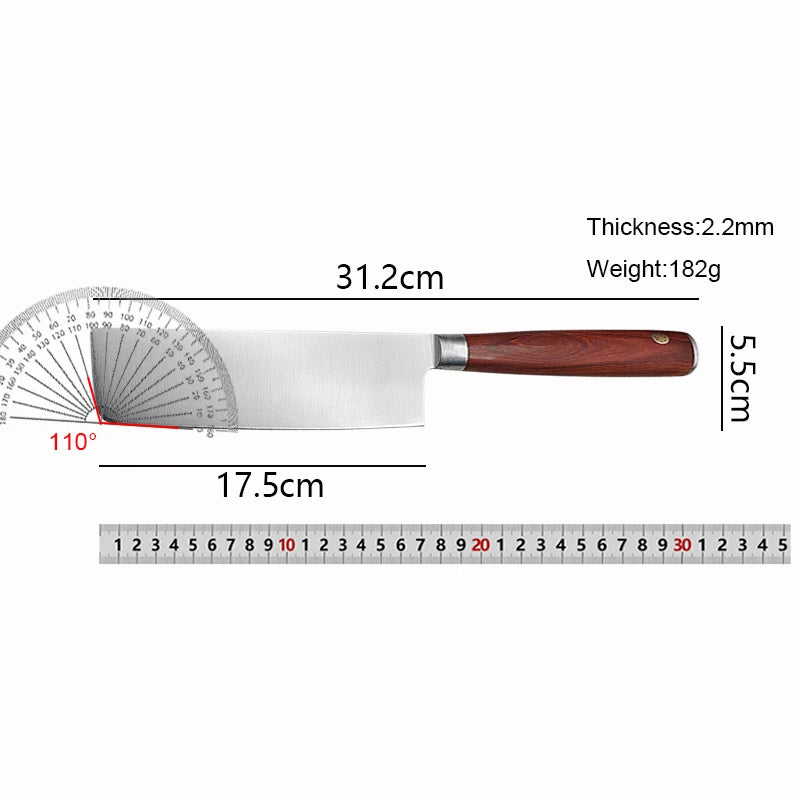 Professional chefs kitchen knife for cutting meat. Kitchen decorative wooden handle made of stainless steel for cooking utensils