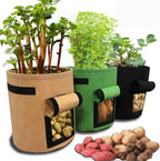 5/10Gallon Felt Plant Grow Bags Nonwoven Fabric Garden Potato Pot Greenhouse Vegetable Growing Bags Moisturizing Vertical Tools