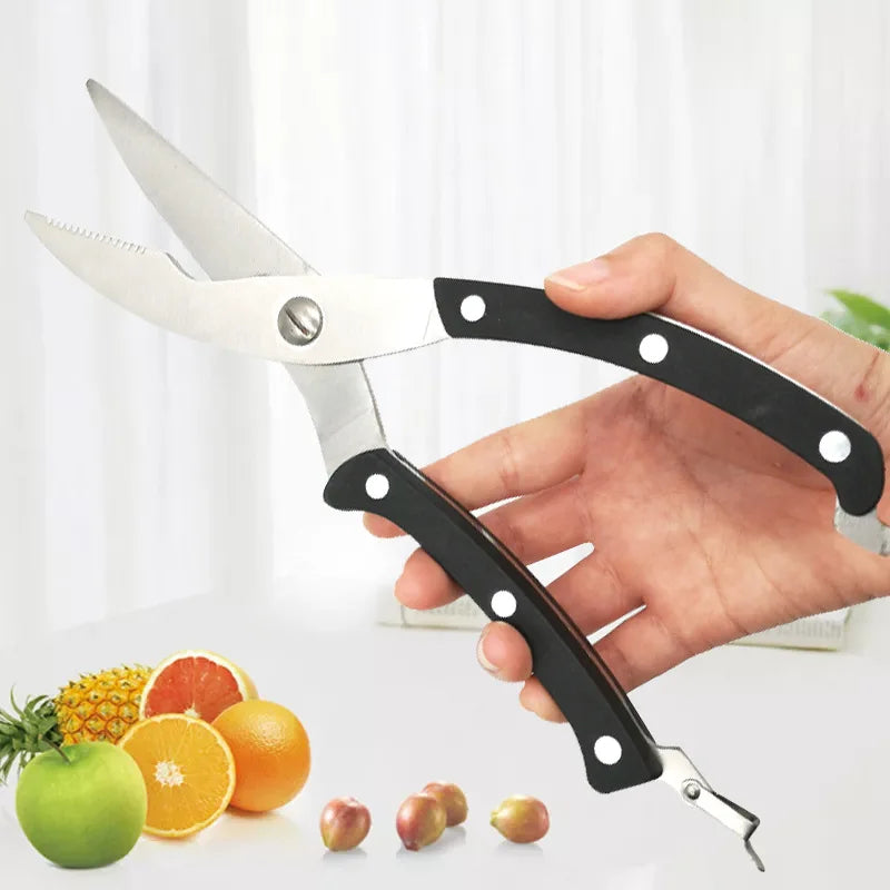 Stainless Steel Kitchen Scissors Powerful Chicken Bone Scissors Cook Shear Cut Multifunctional Scissors Chef Scissors Knife Tool