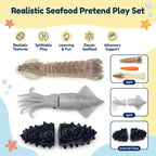 Kid Pretend Play Kitchen Fun Cutting Simulate Seafood Play House Set Puzzle Education Toys for Kids Boys Girls Christmas Gifts