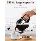Electric Drip Coffee Maker, Compact Coffee Maker with Reusable Filter, Hot Plate and Coffee Pot