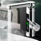 Kitchen Faucet with Instant Heating, 360° Rotatable Spout, 3000W Hot & Cold Water Tap, Stainless Steel & ABS