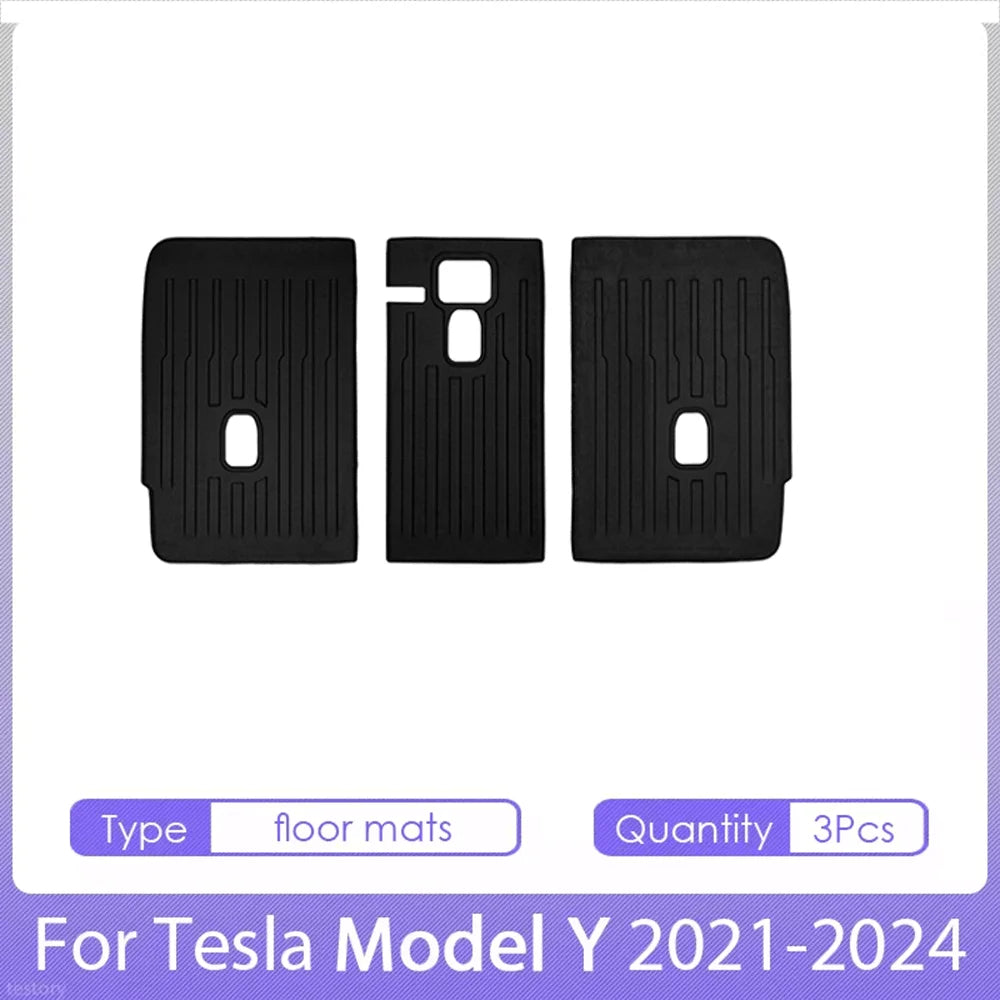 TPE for Tesla Model Y Floor Mats 2024 2023 2022 2021 All Weather Full Set Cargo Liners 3D TPE Odorless Floor Mat Trunk Frunk Mat