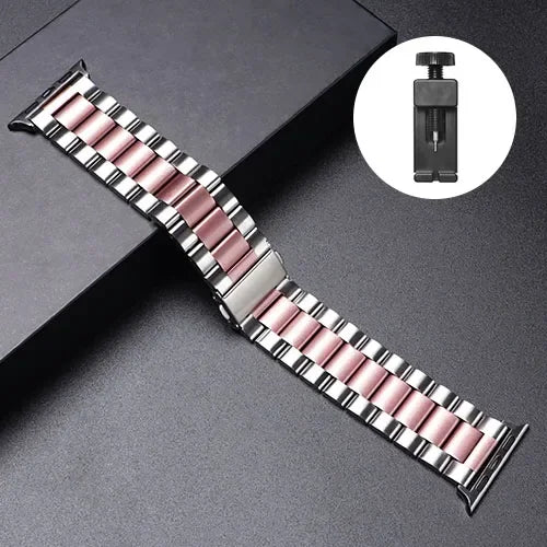 Stainless Steel Apple Watch Band - Metal Bracelet for 38-49mm Series 4-Ultra 2 | AlluCanFind