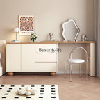 FG11Cream log wind dresser chest cabinet integrated solid wood modern simple dressing table